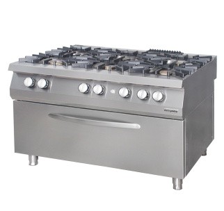 Ozti Gas Cooking Unit 6 Burner W oven